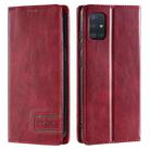 For Samsung Galaxy A51 / M40s 4G TTUDRCH RFID Retro Texture Magnetic Leather Phone Case(Red) - 1