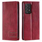 For Samsung Galaxy A52 5G / 4G TTUDRCH RFID Retro Texture Magnetic Leather Phone Case(Red) - 1