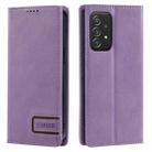 For Samsung Galaxy A73 5G TTUDRCH RFID Retro Texture Magnetic Leather Phone Case(Purple) - 1