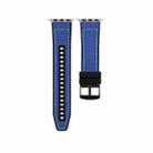 For Apple Watch Ultra 49mm Hybrid Leather Silicone Watch Band(Blue) - 1