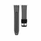For Apple Watch SE 44mm Hybrid Leather Silicone Watch Band(Grey) - 1