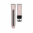 For Apple Watch Series 5 44mm Hybrid Leather Silicone Watch Band(Pink) - 1