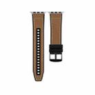 For Apple Watch Series 2 42mm Hybrid Leather Silicone Watch Band(Brown) - 1