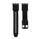 For Apple Watch SE 44mm Hybrid Braid Nylon Silicone Watch Band(Black) - 1