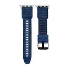 For Apple Watch 4 44mm Hybrid Braid Nylon Silicone Watch Band(Blue) - 1
