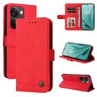 For OnePlus Nord 3 / Ace 2V Skin Feel Life Tree Metal Button Leather Phone Case(Red) - 1