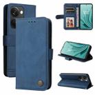 For OnePlus Nord 3/Ace 2V Skin Feel Life Tree Metal Button Leather Phone Case(Blue) - 1