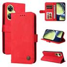 For OnePlus Nord CE 3 Lite/Nord N30 Skin Feel Life Tree Metal Button Leather Phone Case(Red) - 1