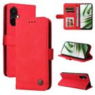 For OnePlus Nord CE3 Skin Feel Life Tree Metal Button Leather Phone Case(Red) - 1