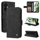 For OnePlus Nord CE3 Skin Feel Life Tree Metal Button Leather Phone Case(Black) - 1