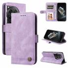 For OnePlus 12 Skin Feel Life Tree Metal Button Leather Phone Case(Purple) - 1