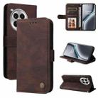 For OnePlus Ace 3 Pro Skin Feel Life Tree Metal Button Leather Phone Case(Brown) - 1