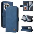 For OnePlus Ace 3 Pro Skin Feel Life Tree Metal Button Leather Phone Case(Blue) - 1