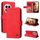 For OnePlus 13 Skin Feel Life Tree Metal Button Leather Phone Case(Red) - 1