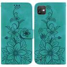 For Wiko Y82 Lily Embossed Leather Phone Case(Green) - 1