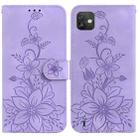 For Wiko Y82 Lily Embossed Leather Phone Case(Purple) - 1