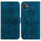 For Wiko Y82 Lily Embossed Leather Phone Case(Dark Blue) - 1