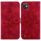 For Wiko Y82 Lily Embossed Leather Phone Case(Red) - 1