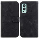 For OnePlus Nord 2 5G Lily Embossed Leather Phone Case(Black) - 1