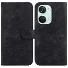 For OnePlus Nord 3 Lily Embossed Leather Phone Case(Black) - 1