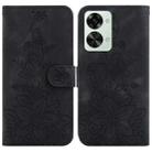 For OnePlus Nord 2T Lily Embossed Leather Phone Case(Black) - 1