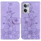 For OnePlus Nord CE 2 5G Lily Embossed Leather Phone Case(Purple) - 1