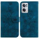 For OnePlus Nord CE 2 5G Lily Embossed Leather Phone Case(Dark Blue) - 1