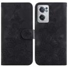 For OnePlus Nord CE 2 5G Lily Embossed Leather Phone Case(Black) - 1