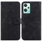 For OnePlus Nord CE 2 Lite 5G Lily Embossed Leather Phone Case(Black) - 1