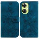 For OnePlus Nord CE 3 Lite / N30 Lily Embossed Leather Phone Case(Dark Blue) - 1