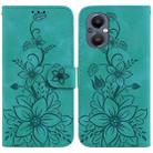 For OnePlus Nord N20 5G Lily Embossed Leather Phone Case(Green) - 1