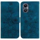 For OnePlus Nord N20 5G Lily Embossed Leather Phone Case(Dark Blue) - 1