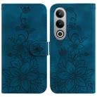 For OnePlus Nord CE4 5G Lily Embossed Leather Phone Case(Dark Blue) - 1