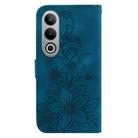 For OnePlus Nord CE4 5G Lily Embossed Leather Phone Case(Dark Blue) - 3