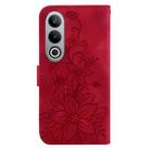 For OnePlus Nord CE4 5G Lily Embossed Leather Phone Case(Red) - 3