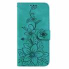 For OnePlus Ace 3 Pro Lily Embossed Leather Phone Case(Green) - 2