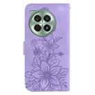 For OnePlus Ace 3 Pro Lily Embossed Leather Phone Case(Purple) - 3