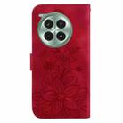 For OnePlus Ace 3 Pro Lily Embossed Leather Phone Case(Red) - 3