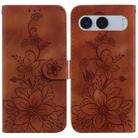 For OnePlus Nord 4 Lily Embossed Leather Phone Case(Brown) - 1