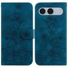 For OnePlus Nord 4 Lily Embossed Leather Phone Case(Dark Blue) - 1