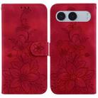 For OnePlus Nord 4 Lily Embossed Leather Phone Case(Red) - 1