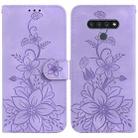 For LG Stylo 6 / K71 Lily Embossed Leather Phone Case(Purple) - 1