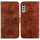 For LG Velvet 4G / 5G / G9 Lily Embossed Leather Phone Case(Brown) - 1