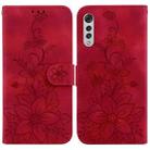 For LG Velvet 4G / 5G / G9 Lily Embossed Leather Phone Case(Red) - 1