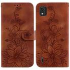 For Nokia C2 2nd Edition Lily Embossed Leather Phone Case(Brown) - 1