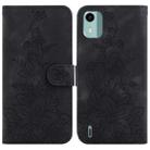 For Nokia C12 Lily Embossed Leather Phone Case(Black) - 1
