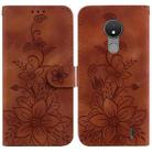 For Nokia C21 Lily Embossed Leather Phone Case(Dark Blue) - 1