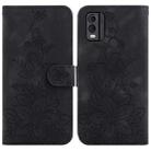 For Nokia C22 Lily Embossed Leather Phone Case(Black) - 1