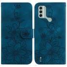 For Nokia C31 Lily Embossed Leather Phone Case(Dark Blue) - 1