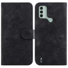 For Nokia C31 Lily Embossed Leather Phone Case(Black) - 1